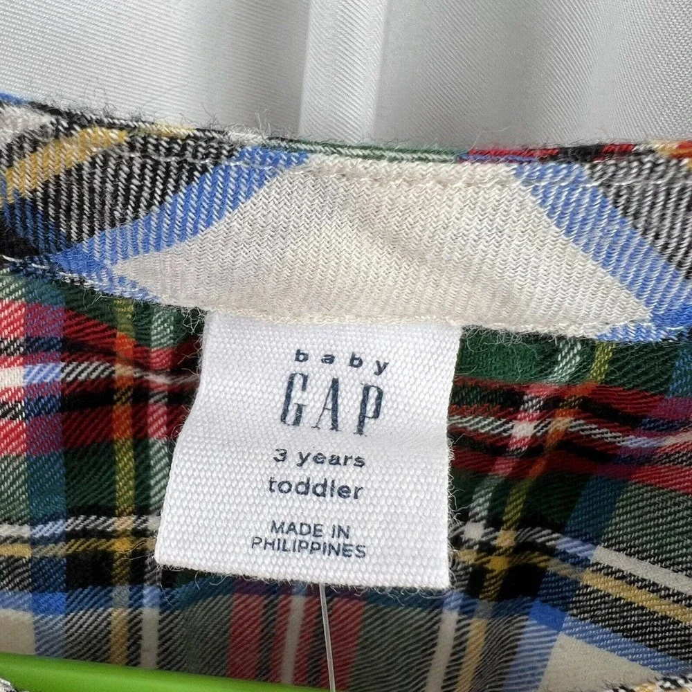 Baby Gap Plaid Flannel Peplum‎ Top 3 Toddler New
